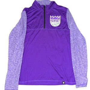 Mens NBA Sacramento Kings SAC Purple Zip Up Longsleeve Shirt Size Men’s Medium